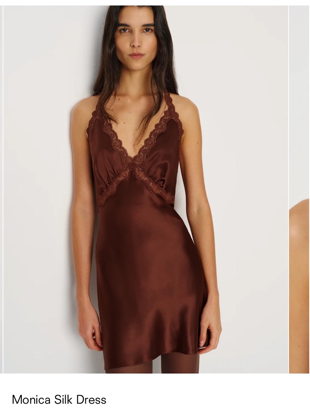 Reformation Monica Silk Dress Brown - Size 12